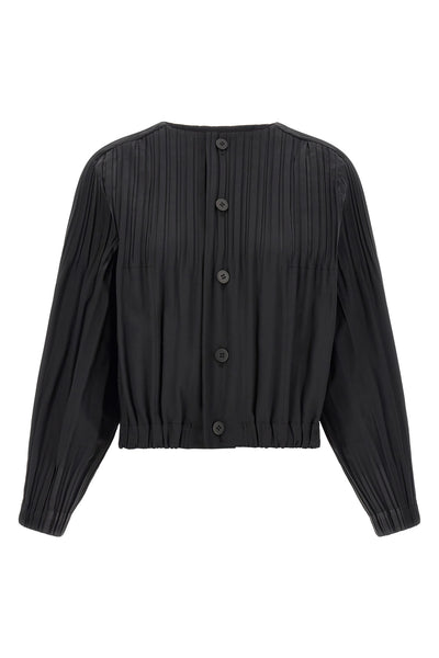 the short coat pleats please smooth coat in a deep black nuance redefines the