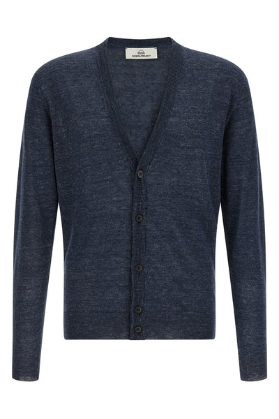 melange cardigam in linen and silk blend
