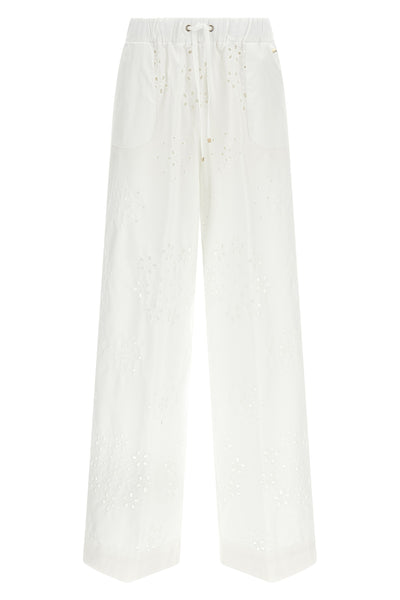 broderie anglaise cotton pants