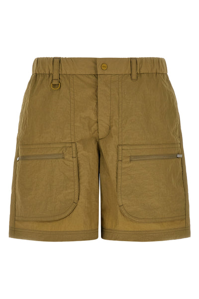 cargo bermuda shorts in ultralight wrinkled technical fabric