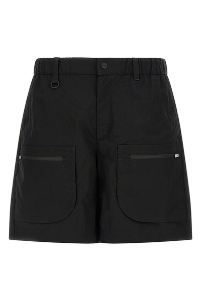 cargo bermuda shorts in ultralight wrinkled technical fabric