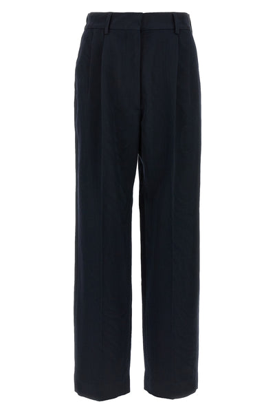 sharewood trousers in cotton blend and moiré viscose