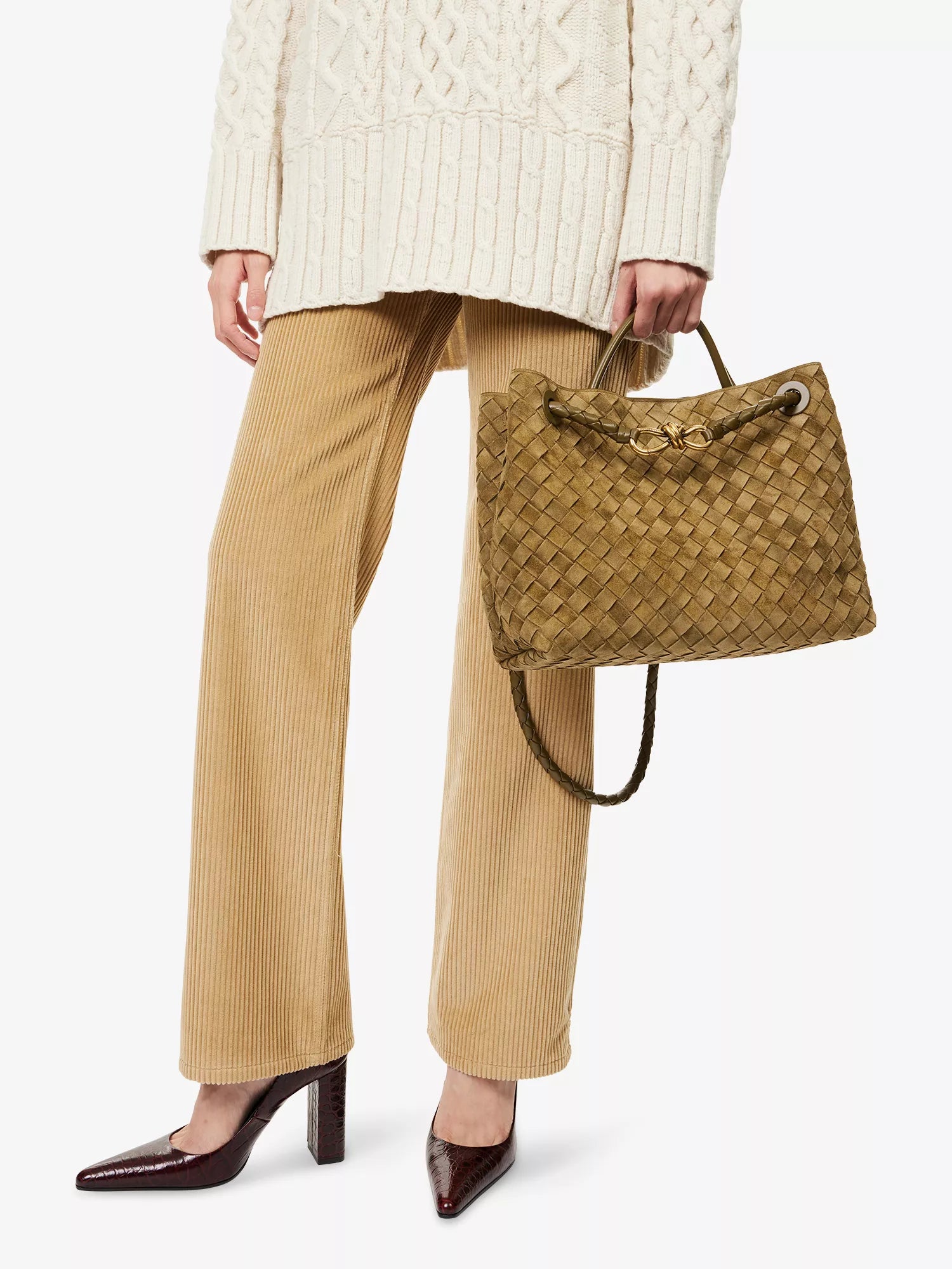 Andiamo Medium Suede Leather Tote