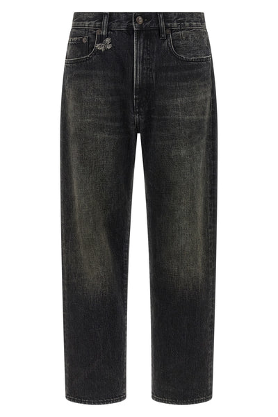 bf used-effect stonewashed cotton denim jeans