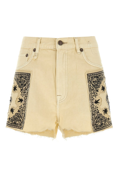 x-bf shorts in used-effect garment-dyed cotton denim