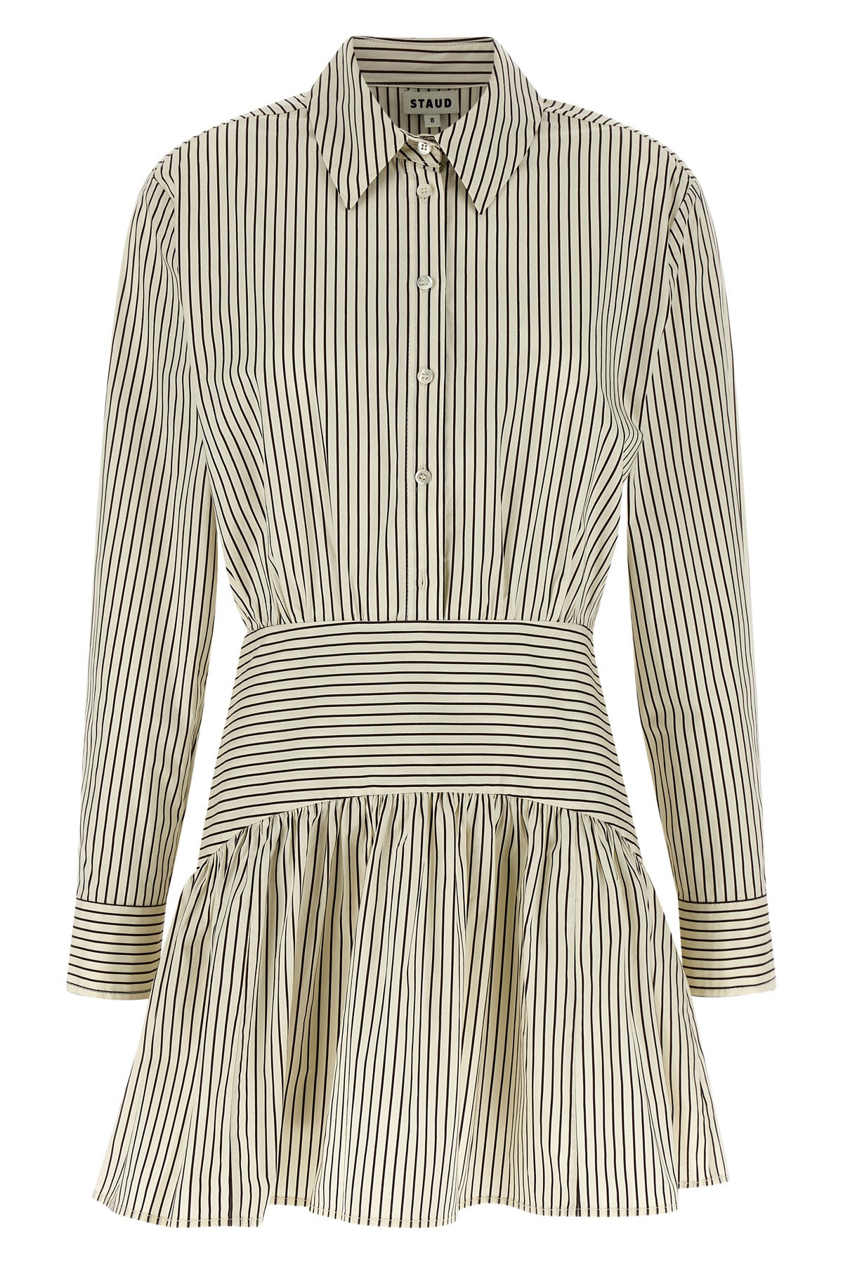 Staud Rocco Mini Dress In Striped Cotton Poplin | Modecraze MODECRAZE Staud Rocco Mini Dress In Striped Cotton Poplin | Modecraze MODECRAZE