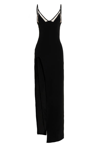 open leg cami long viscose blend dress