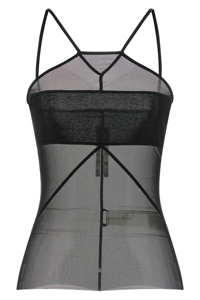 sl combo semi-transparent stretch tulle top