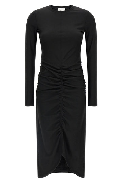 the marant étoile dylin long dress redefines the silhouette through a play of