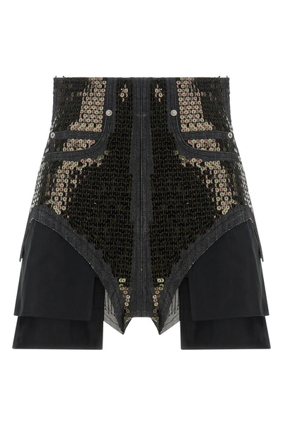 dirt cuoffs shorts in cotton denim embroidered