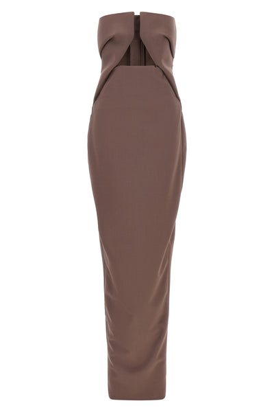 the extra long rick owens prong dress defines a new concept of sculptural tail
