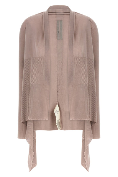 the rick owens medium wrap cardigan defines a deconstructed silhouette through