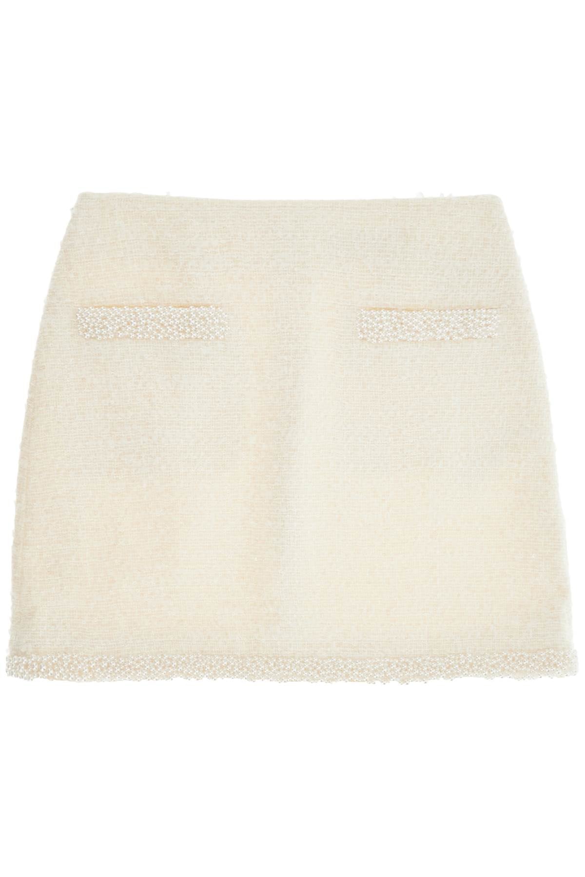 bouclã© mini skirt with pearls