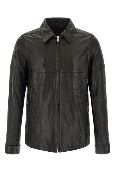 brad hammered leather jacket