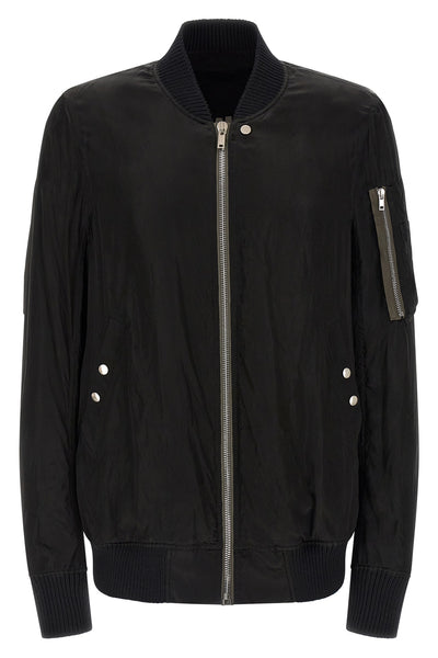 classic flight bomber jacket in slightly padded shiny nylon