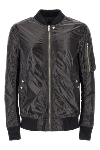 classic flight bomber jacket in slightly padded shiny nylon