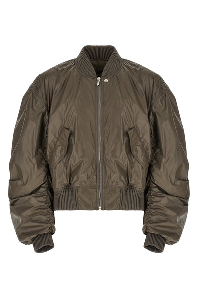 secchia flight bomber jacket in slightly padded shiny technical fabric