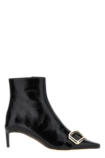 choc bootie patent leather ankle boots