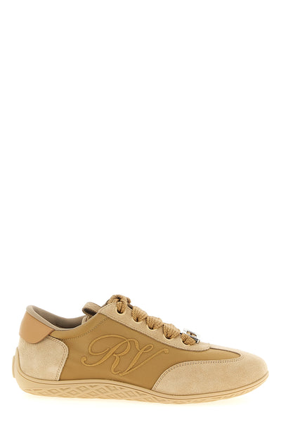 viv low suede and satin sneakers