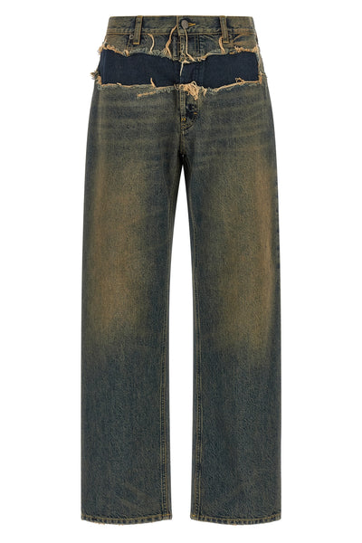 maison margiela jeans redefine denim codes through a deconstructed aesthetic