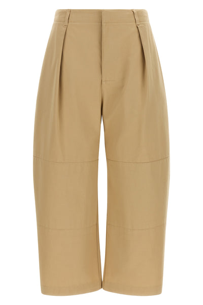 the loewe cropped pants feature a structured silhouette defined by a loose cut o