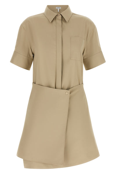 the loewe cotton and silk mini dress redefines classic shirt design through a de
