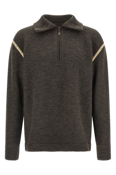 the maison margiela elbow patch quarter-zip jersey