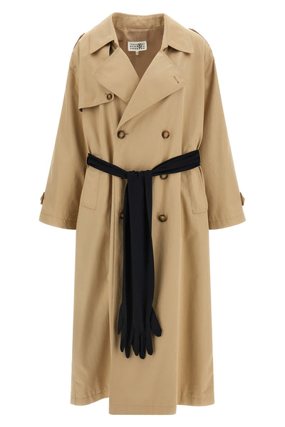 light double-breasted trench coat in light cotton twill