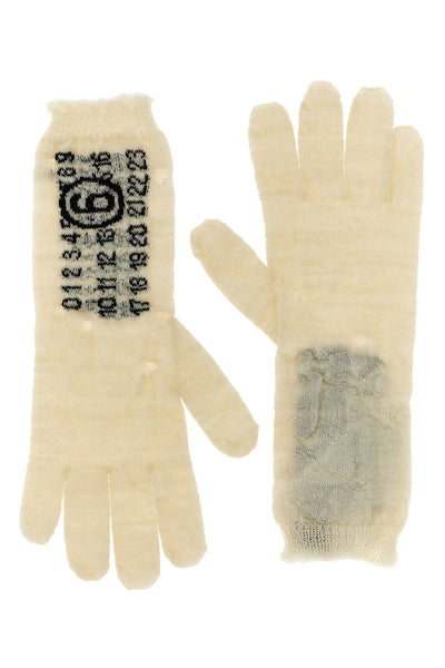 front jacquard numeric signature mm6 gloves and rips