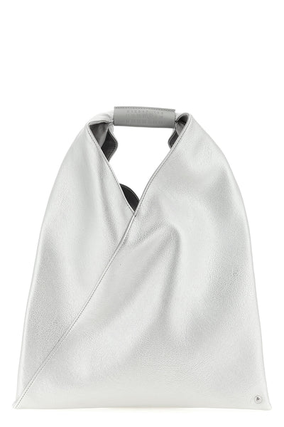 japanese small handbag in hammered laminated leather-effect fabric