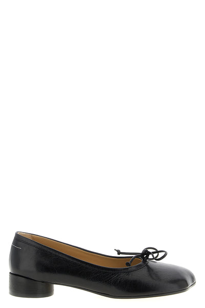 anatomic crinkle effect leather ballet flats