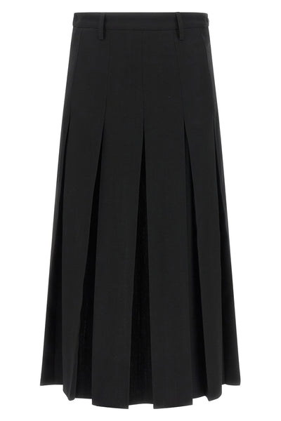 maison margielas mm6 midi skirt redefines classic tailoring through a distincti