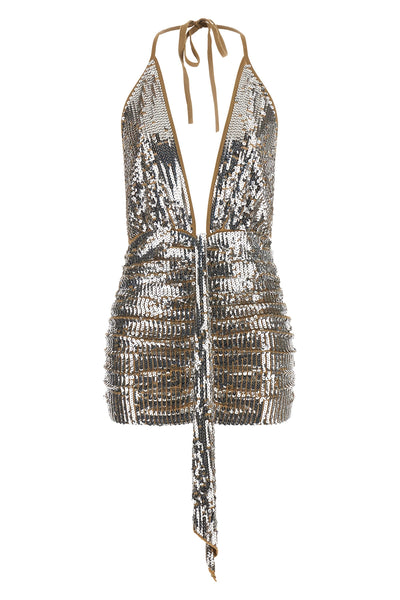 the chic night dsquared2 mini dress features a bold silhouette