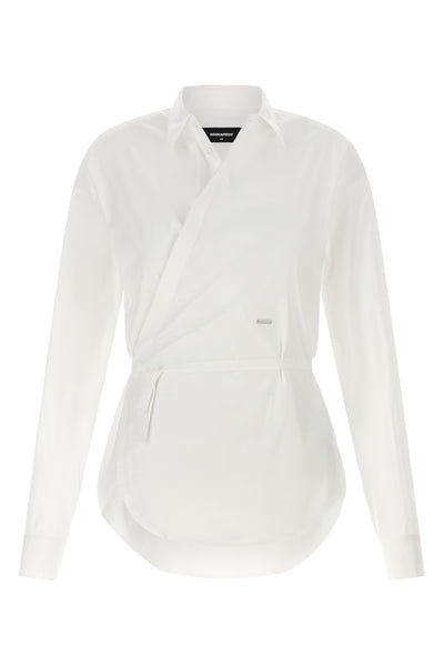 the wrap dsquared2 shirt redefines the codes of classic tailoring through a cr