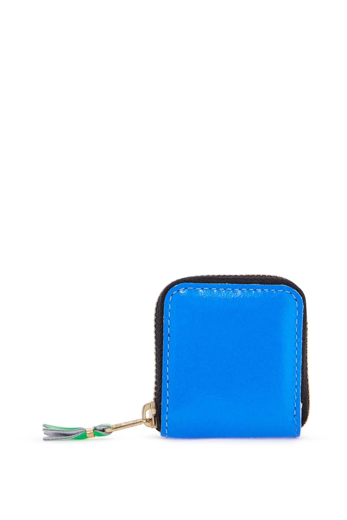 super fluo bright blue goat leather unisex wallet
