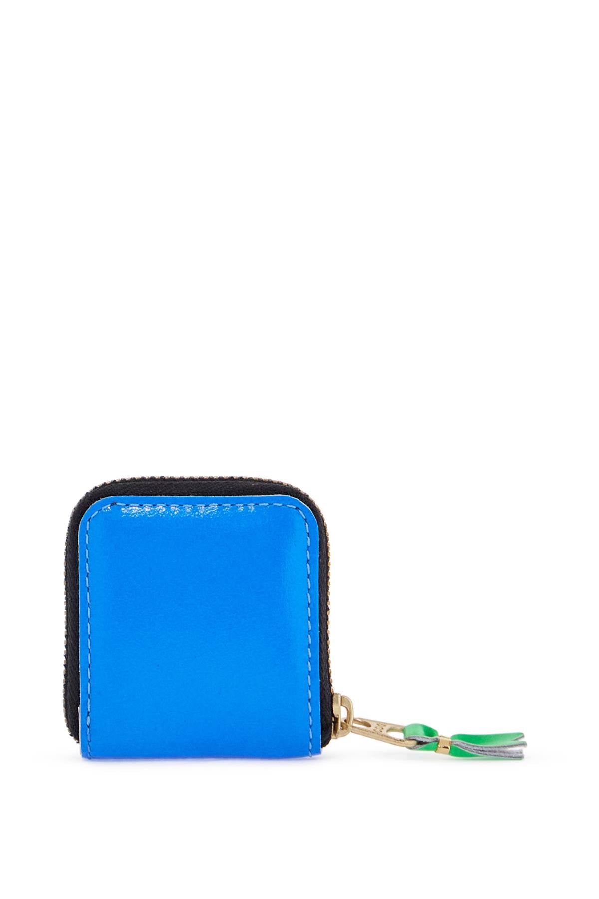 super fluo bright blue goat leather unisex wallet