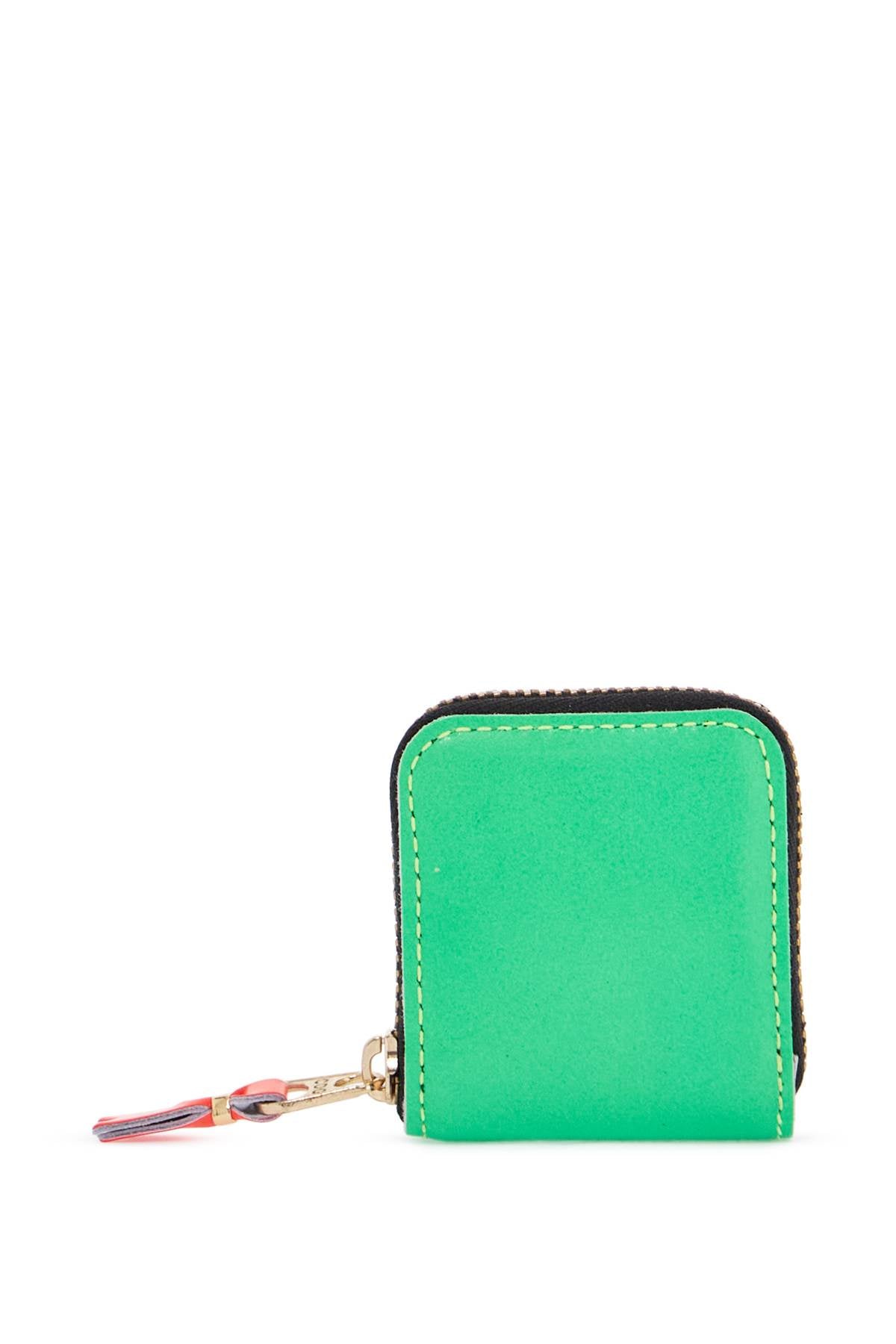 portafoglio unisex verde in pelle di capra con zip