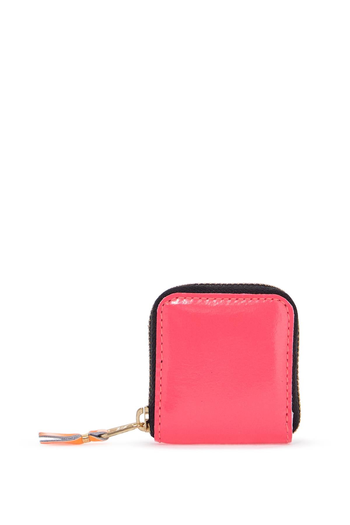 portafoglio super fluo rosa in pelle di capra unisex