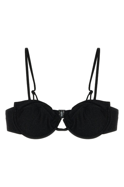 salina bikini top in stretch lurex fabric