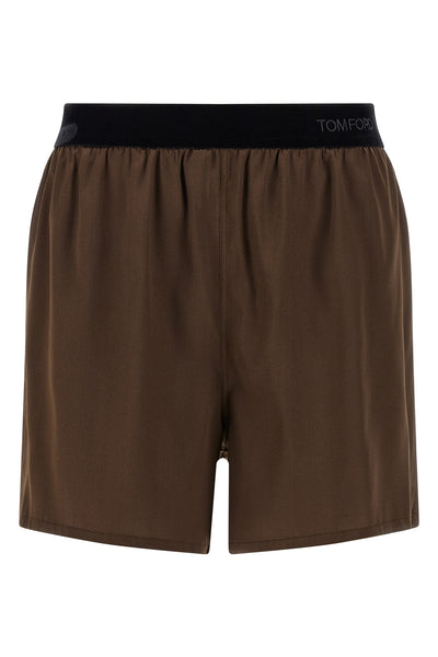 short in stretch silk satin