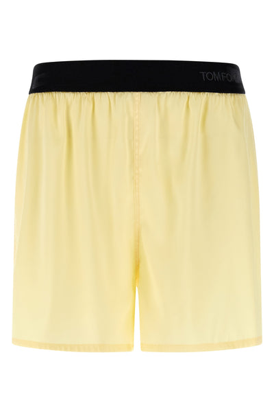 short in stretch silk satin