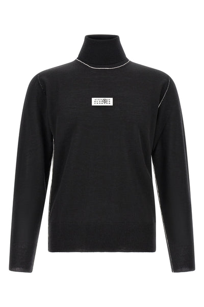 maison margiela mm6 virgin wool blend turtleneck sweater