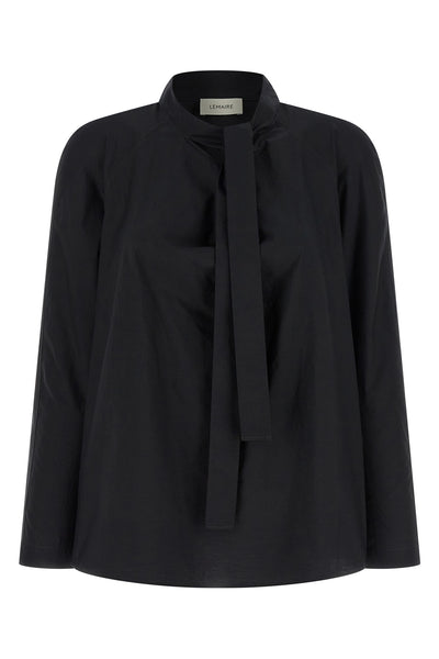 ascot blouse in light cotton and silk blend