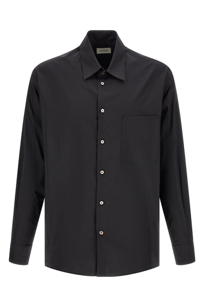 washed cotton and silk blend shirt