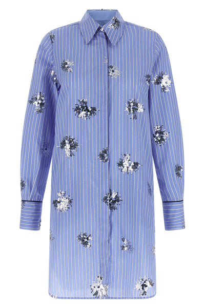 mini silenzio striped cotton poplin dress