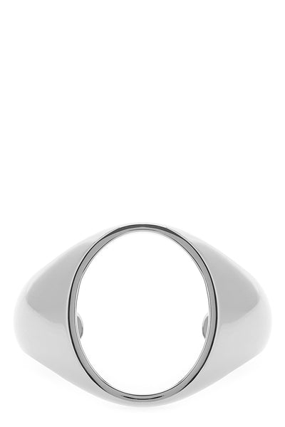 chevalière bracelet in polished silver-plated brass