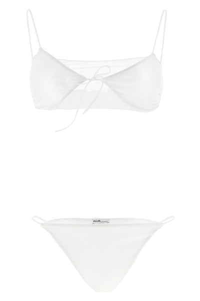sporty mesh silk-effect lycra bikini