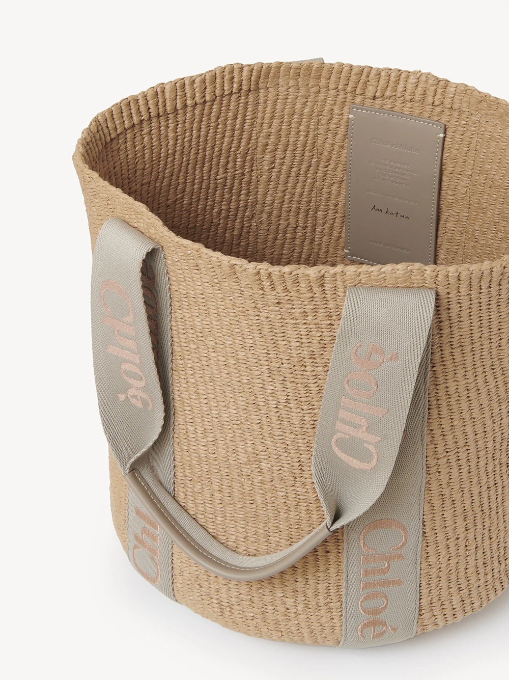 Woody Large Raffia Basket Tote