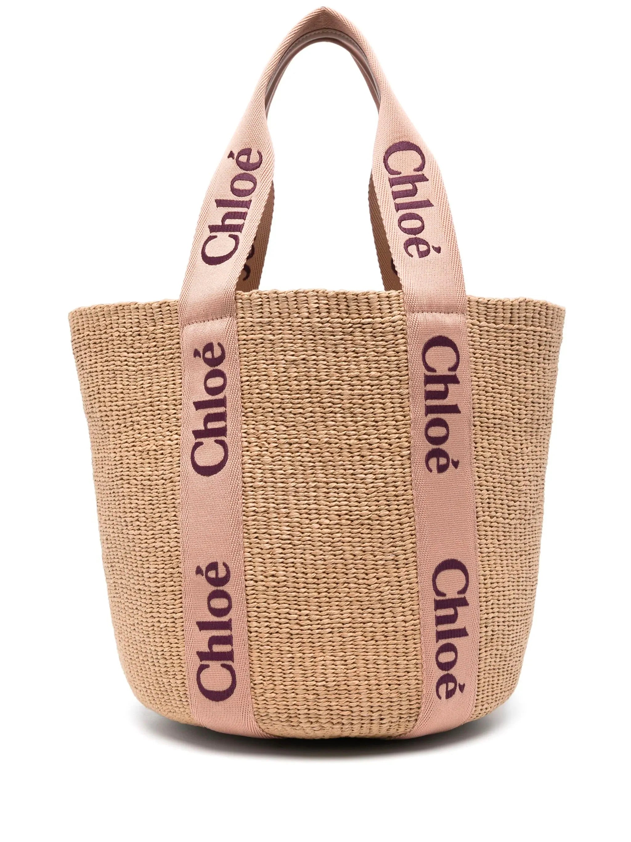 Woody Large Raffia Basket Tote