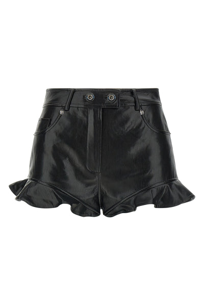 shorts in stretch leather-effect fabric